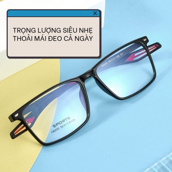 Gọng Kính Cận Thể Thao Dáng Vuông TR90 G6205 - Ảnh 5