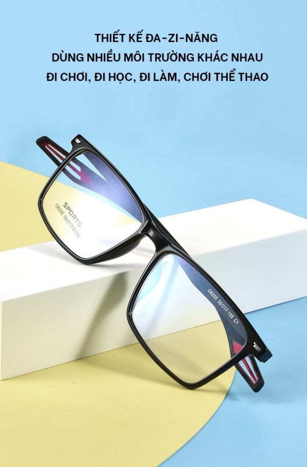 Gọng Kính Cận Thể Thao Dáng Vuông TR90 G6205 - Ảnh 9