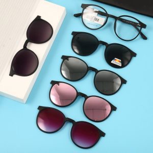 Kính Râm Cận TR90 Clip On Phân Cực Polarized 2 Trong 1 Bộ 5 Kẹp Cao Cấp 12160
