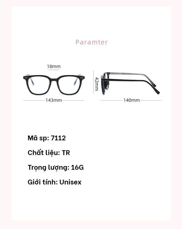 Gọng Kính 7112 Sale 1K Áp Dụng Mua Kèm Tròng - Ảnh 2