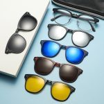 Kính Râm Cận TR90 Clip On Phân Cực Polarized 2 Trong 1 Bộ 5 Kẹp Cao Cấp 2218T