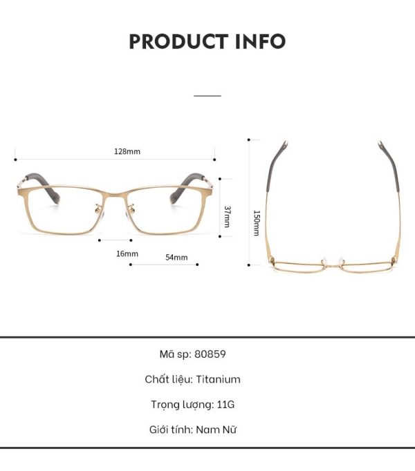 Gọng Kính Titanium Siêu Nhẹ Ditano 80859 - Ảnh 2