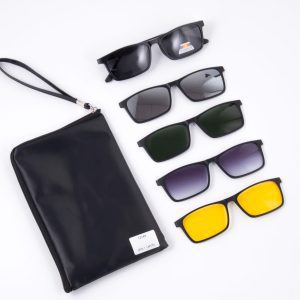 Kính Râm Cận TR90 Clip On Phân Cực Polarized 2 Trong 1 Bộ 5 Kẹp Cao Cấp 12149