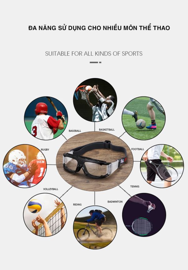Gọng Kính Cận Thể Thao Chơi Đá Bóng, Bóng Rổ Freebee 005 - Ảnh 11