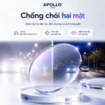 Tròng kính Apollo chống chói hai mặt hỗ trợ lái xe ban đêm an toàn hơn