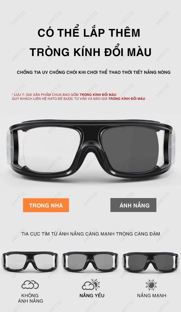 Gọng Kính Cận Thể Thao Góc Nhìn Rộng Chơi Đá Bóng, Bóng Rổ CL 1558 - Ảnh 8