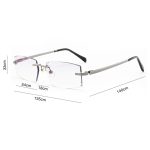 Gọng Kính Không Viền Chống Ánh Sáng Xanh Titanium Vát Cạnh Kim Cương Zoson 8118 - Ảnh 2