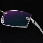 Gọng Kính Không Viền Chống Ánh Sáng Xanh Titanium Vát Cạnh Kim Cương Zoson 8118 - Ảnh 7