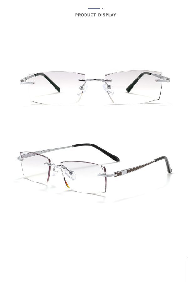 Kính Không Gọng Titanium Zoson 96623 Vát Cạnh Kết Hợp Đính Kim Cương Nhân Tạo Chống Ánh Sáng Xanh - Ảnh 8