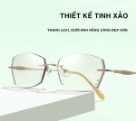 Gọng Kính Không Viền Nữ Zoson T085 Titanium Vát Cạnh Kết Hợp Đính Kim Cương Nhân Tạo - Ảnh 4