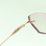 Gọng Kính Không Viền Nữ Zoson T085 Titanium Vát Cạnh Kết Hợp Đính Kim Cương Nhân Tạo - Ảnh 6