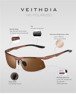 Kính Mát Veithdia 6535 Nửa Khung Thể Thao Phân Cực Polarized - Ảnh 5