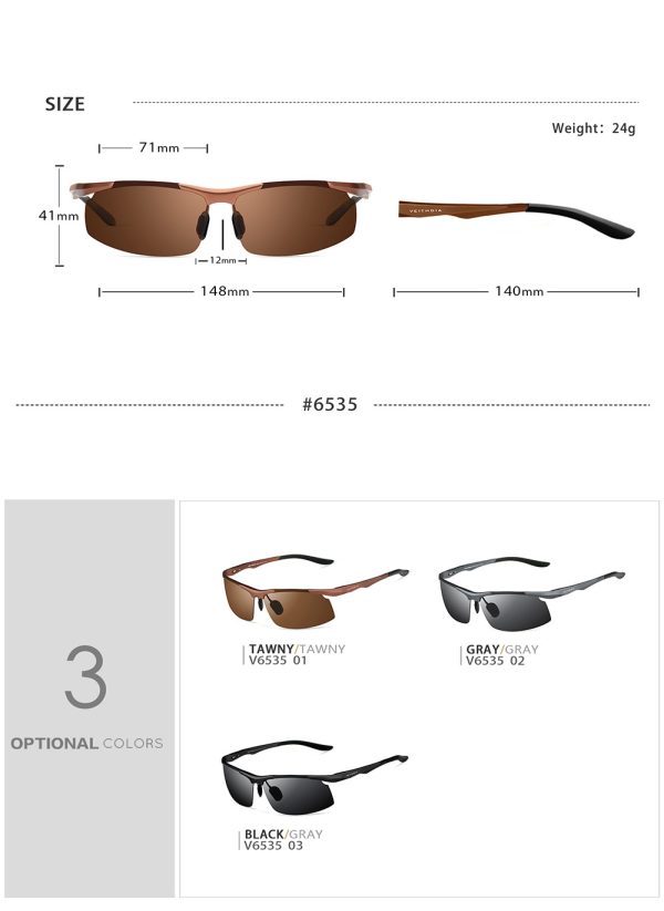 Kính Mát Veithdia 6535 Nửa Khung Thể Thao Phân Cực Polarized - Ảnh 2