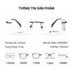 Gọng Kính Khoan Không Viền Titanium Exfash EF83280T - Tem Chính Hãng 101