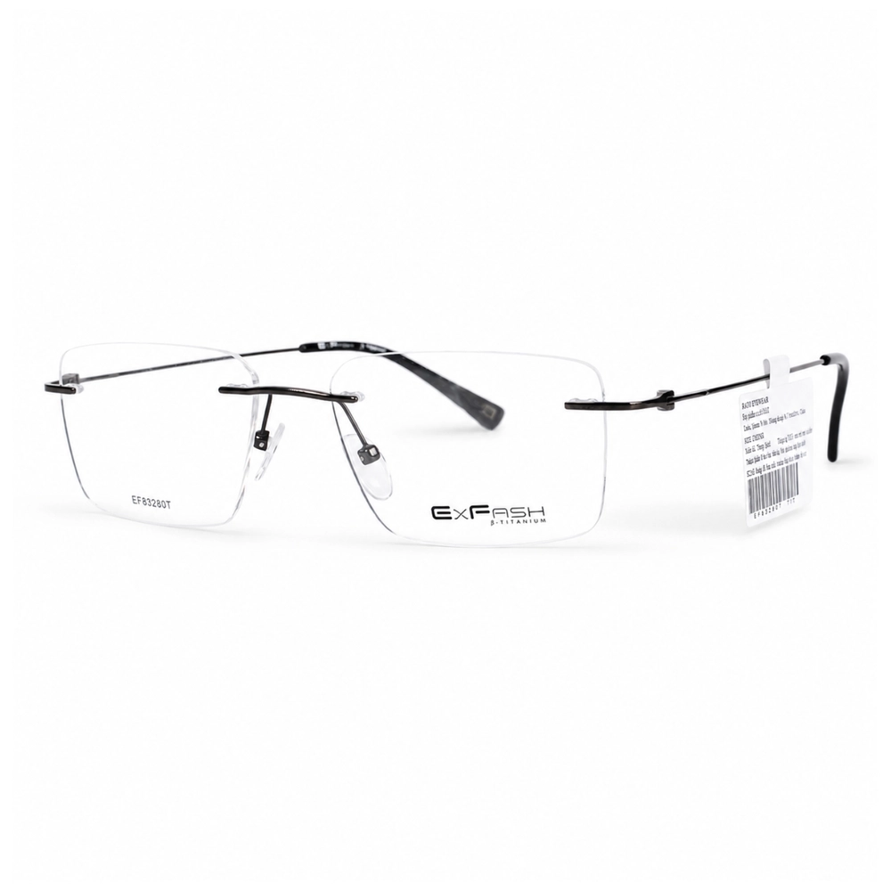 Gọng Kính Khoan Không Viền Titanium Exfash EF83280T - Tem Chính Hãng 101