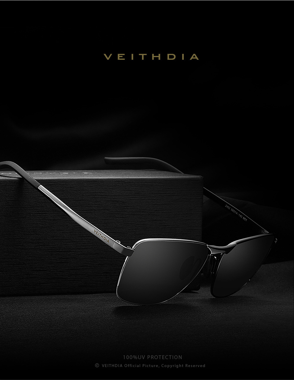 Kính Mát Phân Cực Polarized Veithdia 2462