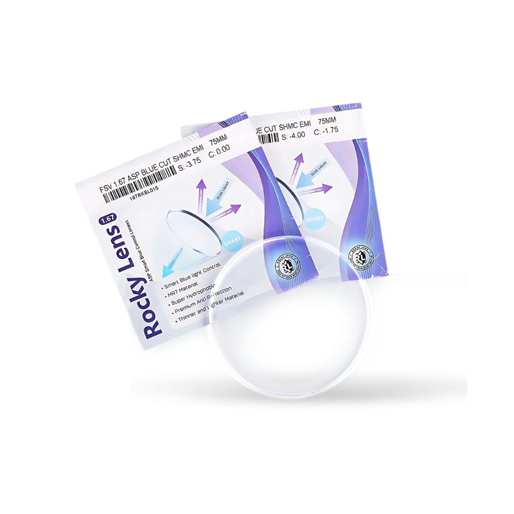 Tròng Kính Siêu Mỏng Rocky Lens 1.67 Blue Cut SHMC