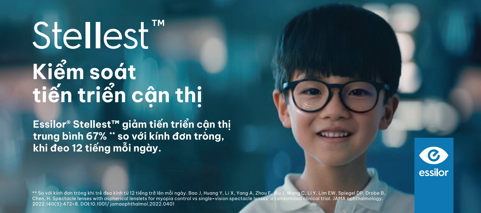 Essilor Stellest kiểm soát tiến triển cận thị cho trẻ em.