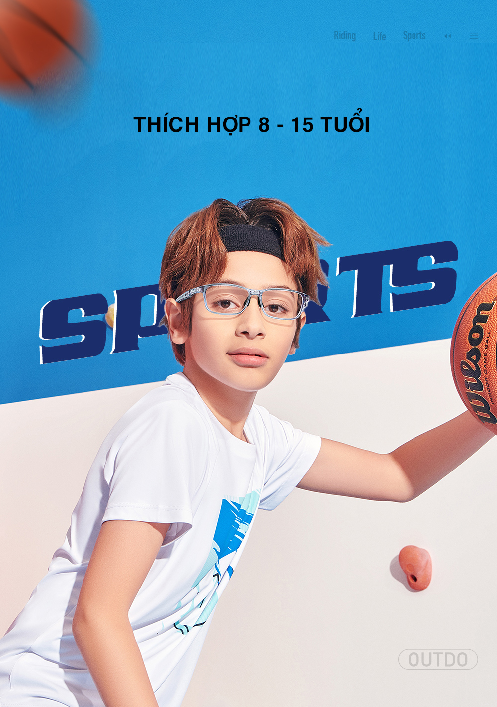 Outdo Sports Kid GT65050 Gọng Kính Thể Thao Trẻ Em