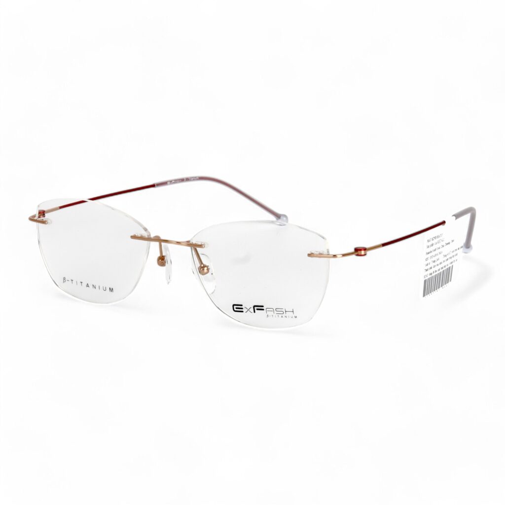 Exfash EF33214T Gọng Kính Khoan Không Viền Titanium