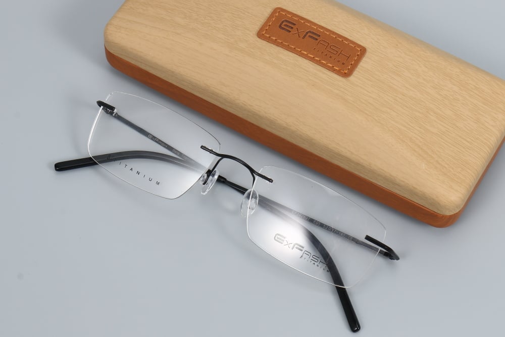 Exfash EF39289T Gọng Kính Khoan Không Viền Titan Chính Hãng