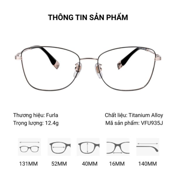 Furla VFU935J Gọng Kính Mắt Mèo - Tem Chính Hãng 101 - Ảnh 3