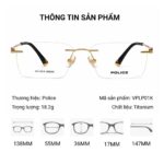 Police VPLP01K Gọng Kính Khoan - Tem Chính Hãng 101 - Ảnh 2