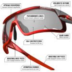 Tifosi Davos Kính Mát Thể Thao Chính Hãng - Kèm 3 Len Tháo Lắp