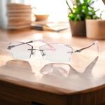 Zoson 3013 Kính Không Viền Titanium, Vát Cạnh Kim Cương, Đính Hoa Văn