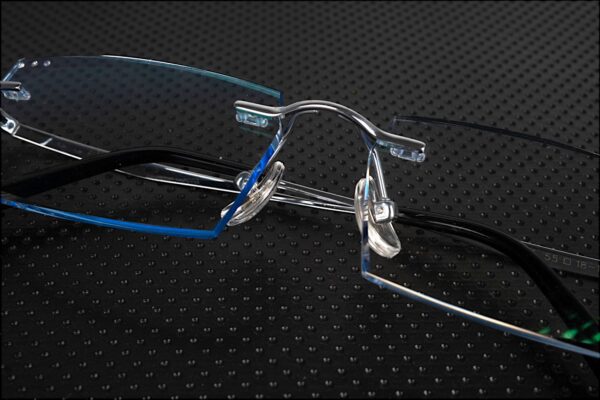 Kính Không Gọng Titanium Zoson 619HT Vát Cạnh Kim Cương, Đính Hạt