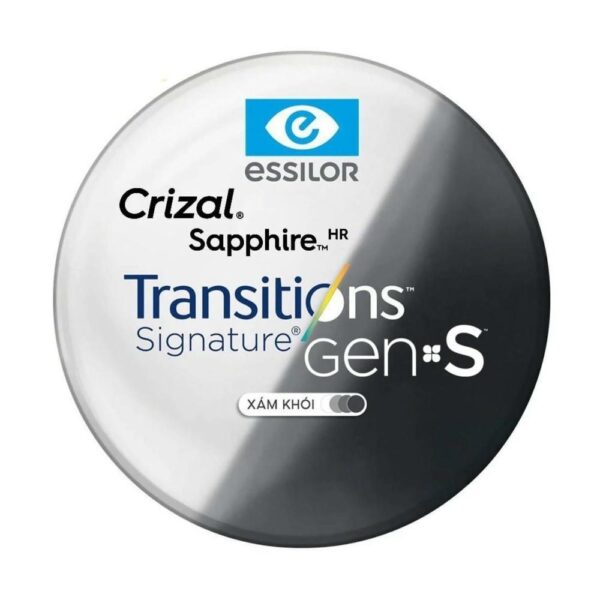Essilor Transitions Gen S Tròng Đổi Màu Crizal Sapphire HR