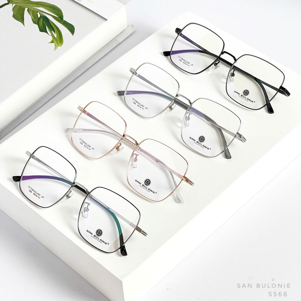 Gọng Kính Vuông Titanium San Bulonie 5566 Chính Hãng