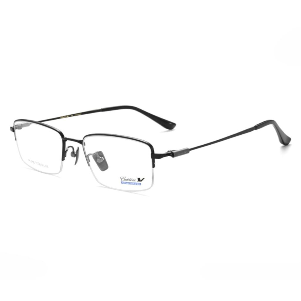 gọng kính nữa khung chữ nhật pure titanium cadillac C3114GS