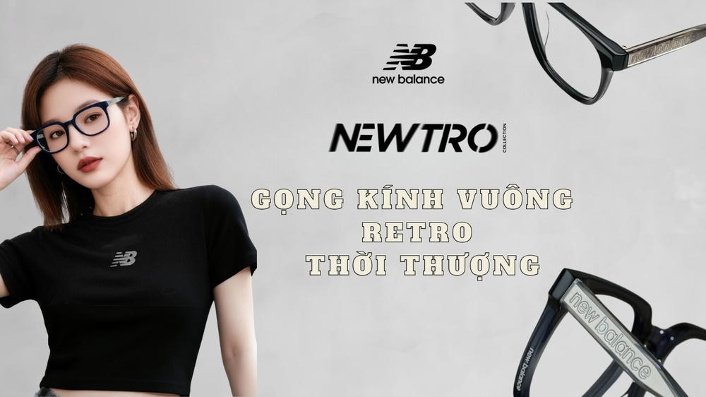 New Balance NBN06238X – Gọng Kính Vuông Retro Thời Thượng