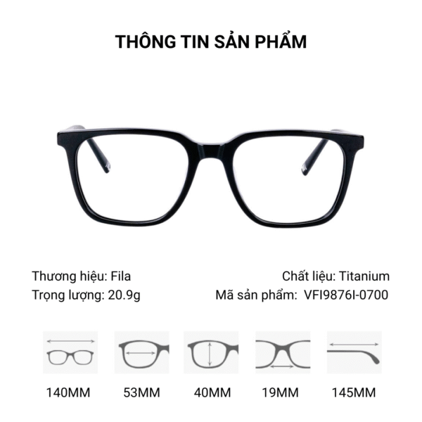 Gọng Kính Fila VFI9876I-0700-53 Chính Hãng - Ảnh 2