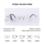 Gọng Kính Zenta DP25-A-ZT8135 Chính Hãng - Ảnh 3