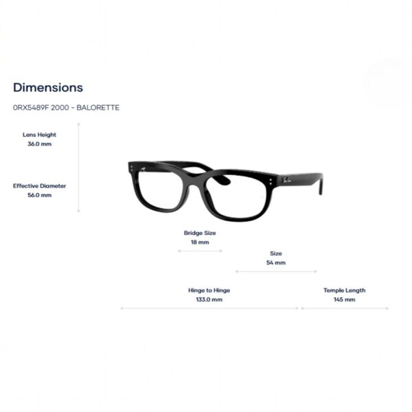 Gọng Kính RayBan 0RX5489F Balorette – Tem Chính Hãng Luxottica - Ảnh 2