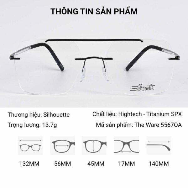 Silhouette The Wave 5567 OA Kính Không Gọng - Tem Chính Hãng 101 - Ảnh 2