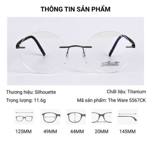 silhouette-the-wave-5567-ck-9260 (3) Silhouette The Wave 5567 CK Kính Không Gọng – Tem Chính Hãng 101 - Ảnh 2