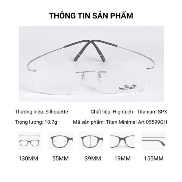 gong-kinh-silhouette-5599-7001 Kính Không Gọng Silhouette Titan Minimal Art 05599GH