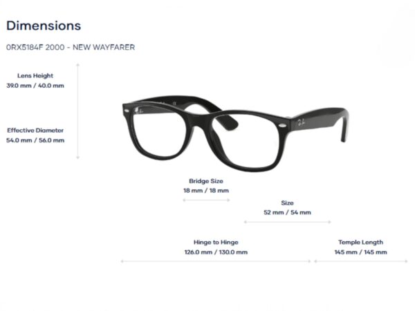 Gọng Kính RayBan 0RX5184F New wayfarer - Tem Chính Hãng Luxottica - Ảnh 3