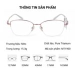 Mito MT1900 Gọng Kính Nửa Khung Mắt Mèo Titanium
