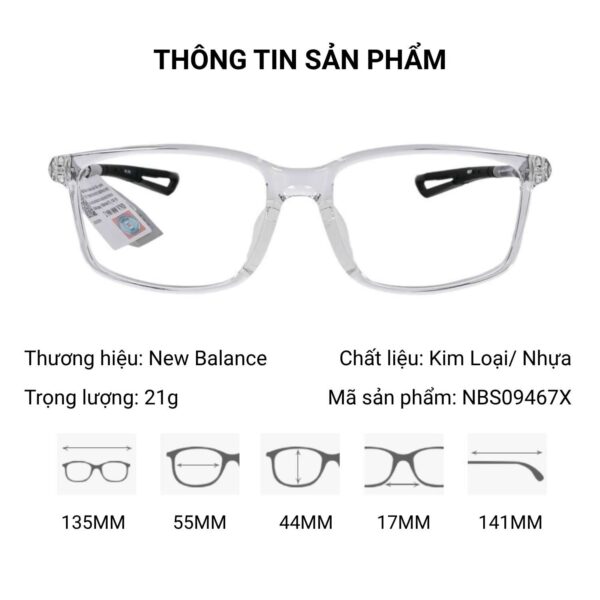 New Balance NBS09467X (5) Gọng Kính Thể Thao New Balance NBS09467X