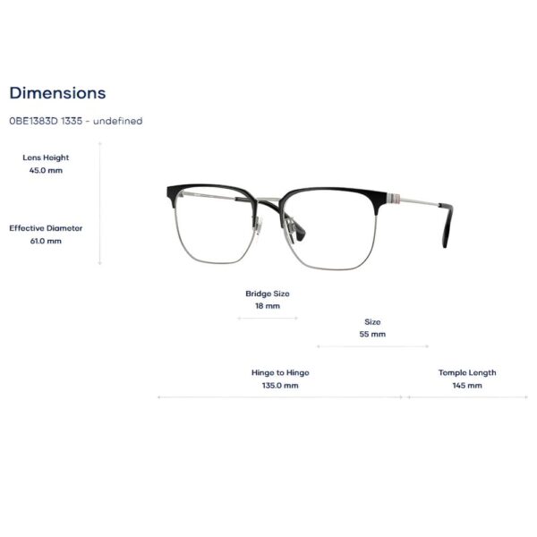 Thiết kế chưa có tên - 2025-10-28T150800.540_5454 Gọng Kính Nửa Khung Burberry 0BE1383D - Tem Chính Hãng Luxottica - Ảnh 2