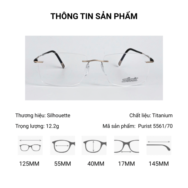 Silhouette Purist 5561/70 Kính Không Gọng – Tem Chính Hãng 101 - Ảnh 2