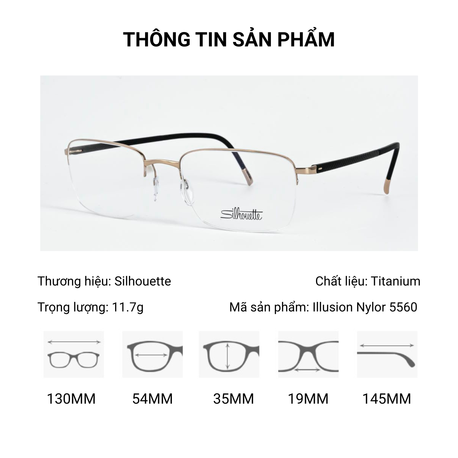 Silhouette Momentum 5540JF Kính Không Gọng Tem Chính Hãng 101