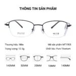 Mito MT1905 Gọng Kính Nửa Khung Titanium Mắt Mèo – Tem Chính Hãng 101