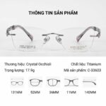 Kính Không Gọng Mắt Mèo Titanium Crystal C-33603 - Ảnh 2