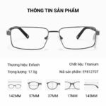Gọng Kính Exfash EF81270T Titanium Chữ Nhật – Tem Chính Hãng 101 - Ảnh 2