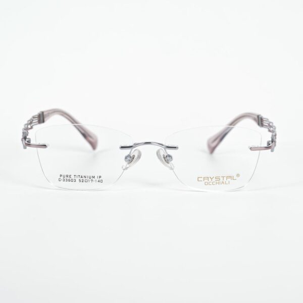 Kính Không Gọng Mắt Mèo Titanium Crystal C-33603 - Ảnh 3